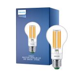 Philips MASTER LED Bulb Ultra Efficient E27 Pear Clear 4W 840lm - 827 Extra Warm White | Dimmable - Replaces 60W